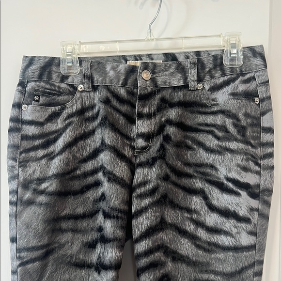 MICHAEL Michael Kors Zebra Print Pants - Black and Gray - Picture 2 of 5